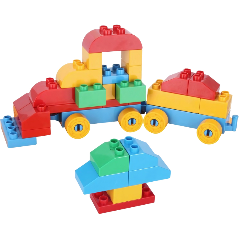 Kindergarten School Toys Educational Plastic Toys Train Building Blocks Toy Car Building Blocks - Image 3