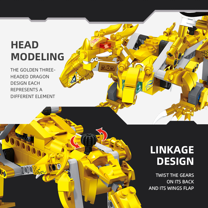 452Pcs Lloyd Golden Ultra Dragon Model Collectible Building Block Set With Figurines - Image 2