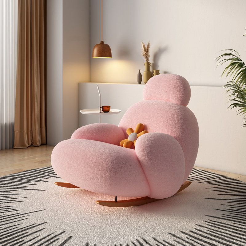 New Design Single Recliner Waterproof Sofa Chairs Velvet Fabric Nordic Modern Rocking Sofa Living Room Furniture