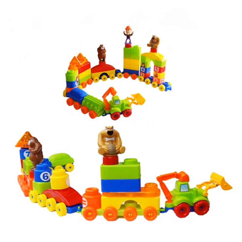 Kindergarten School Toys Educational Plastic Toys Train Building Blocks Toy Car Building Blocks - Image 4