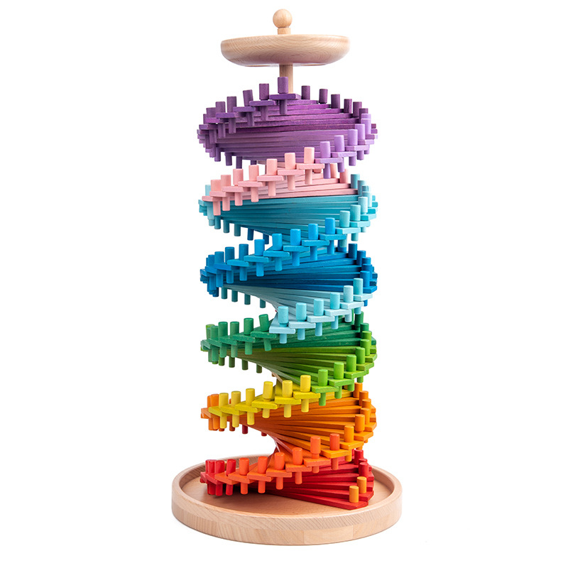 Wooden Montessori Educational Toys Wooden Stacking Building Blocks Games Set - Image 2