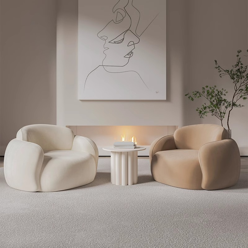Casual One-Seater Wood Sectional Sofa Chair for Living Room Balcony for Reception Guest Negotiation Lay-Down Versatile Usage - Image 3